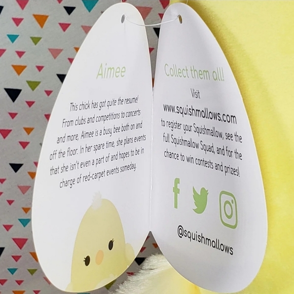 Squishmallow Aimee the Chick Fuzzy Belly 16" UltraSoft Easter Holiday Plush NWT - Picture 7 of 8